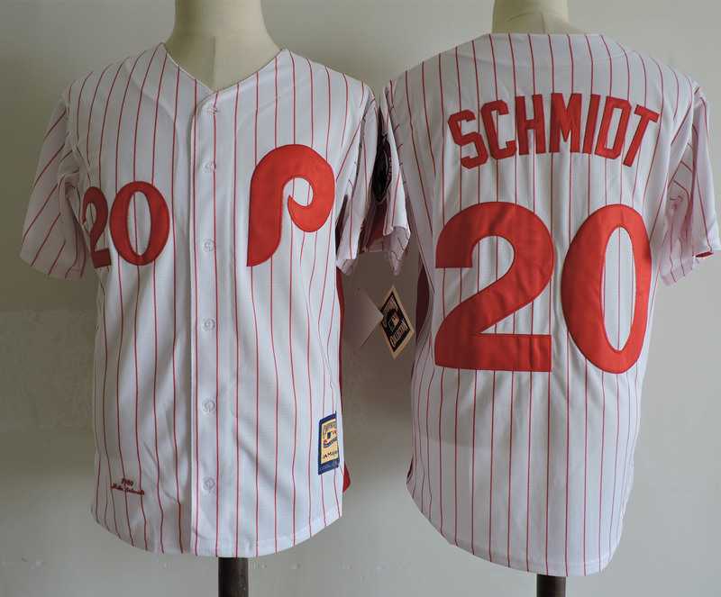 Philadelphia Phillies #20 Mike Schmidt White Cooperstown Collection Stitched MLB Jerseys Dzhi